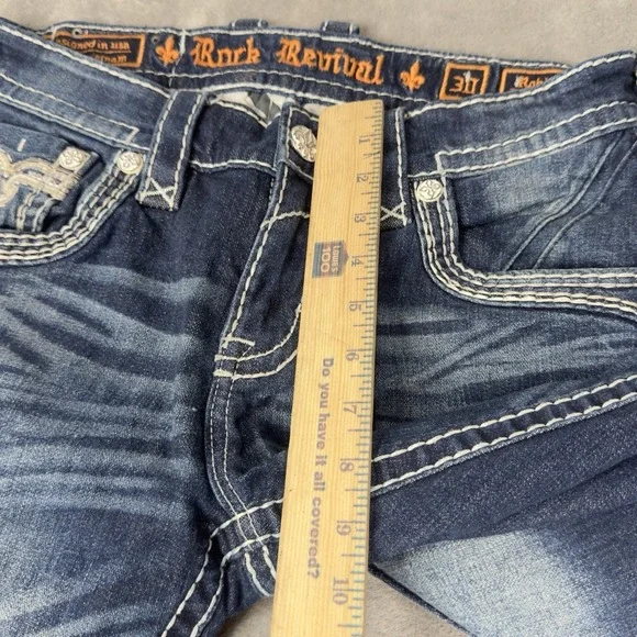 Rock Revival Jeans Mens 30 (Fits 31x29) Robin Straight Dark - Picture 13 of 16